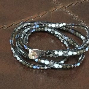 Wrapped bracelet with beads